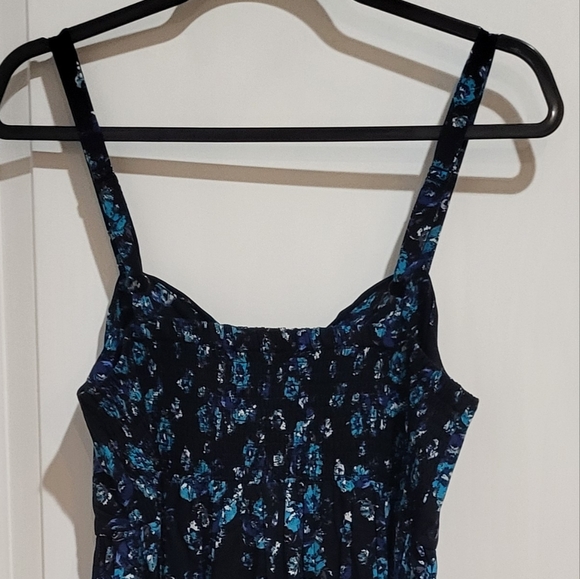 Torrid Blue and Black Floral Challis Midi Dress - Picture 6 of 9